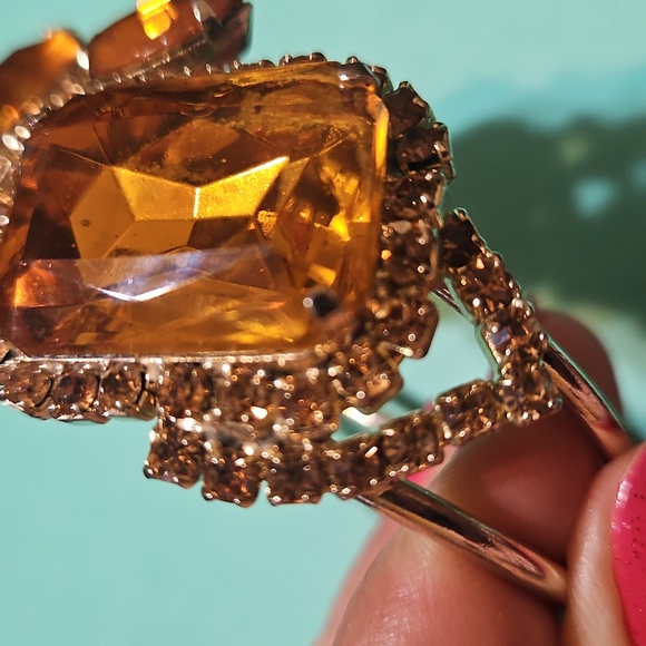 Vintage D&E Juliana Citrain colored glass & Rhinestone - Picture 3 of 5